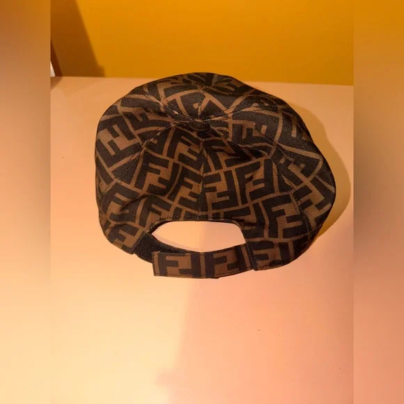 Authentic Fendi Black and Brown Monogram Cap Fendi Canvas FF Baseball Hat Tobacco Black 702355 – FASHIONPHILE main image 3